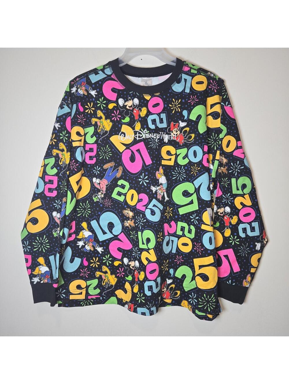 NWT Walt Disney World 2025 Adult Mickey Donald Pullover Sweatshirt Jersey sz L